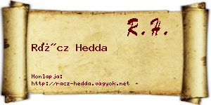 Rácz Hedda névjegykártya